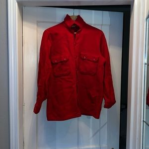 Vintage Official Boyscout red wool shirt jacket